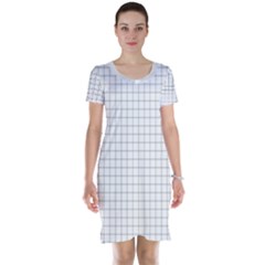 Aesthetic Black And White Grid Paper Imitation Short Sleeve Nightdress by genx