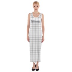 Aesthetic Black And White Grid Paper Imitation Fitted Maxi Dress by genx