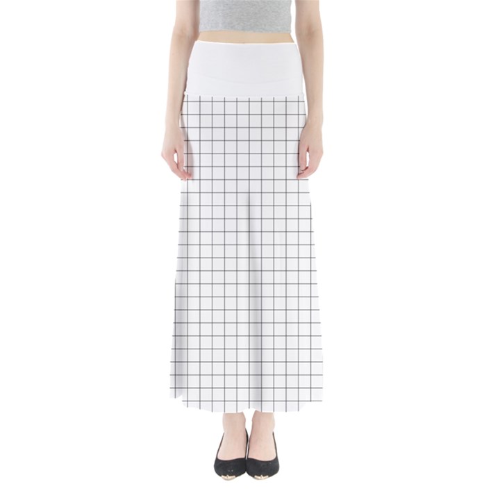 Aesthetic Black and White grid paper imitation Full Length Maxi Skirt