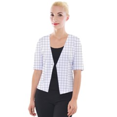 Aesthetic Black And White Grid Paper Imitation Cropped Button Cardigan by genx