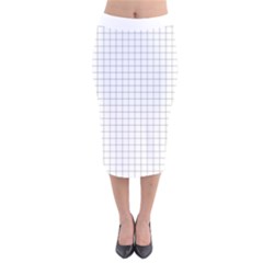 Aesthetic Black And White Grid Paper Imitation Velvet Midi Pencil Skirt by genx