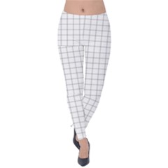 Aesthetic Black And White Grid Paper Imitation Velvet Leggings by genx