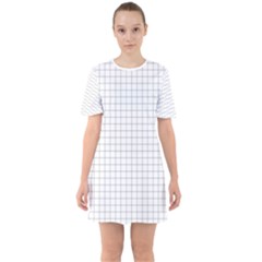 Aesthetic Black And White Grid Paper Imitation Sixties Short Sleeve Mini Dress by genx