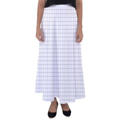 Aesthetic Black And White Grid Paper Imitation Flared Maxi Skirt by genx