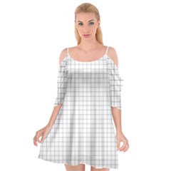 Aesthetic Black And White Grid Paper Imitation Cutout Spaghetti Strap Chiffon Dress by genx