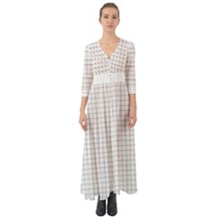 Aesthetic Black And White Grid Paper Imitation Button Up Boho Maxi Dress by genx