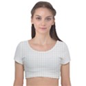 Aesthetic Black and White grid paper imitation Velvet Short Sleeve Crop Top  View1