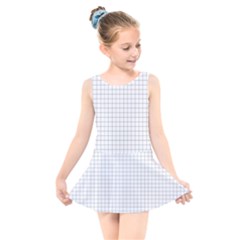 Aesthetic Black And White Grid Paper Imitation Kids  Skater Dress Swimsuit by genx