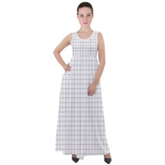 Aesthetic Black And White Grid Paper Imitation Empire Waist Velour Maxi Dress by genx