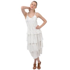 Aesthetic Black And White Grid Paper Imitation Layered Bottom Dress by genx