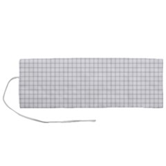 Aesthetic Black And White Grid Paper Imitation Roll Up Canvas Pencil Holder (m) by genx