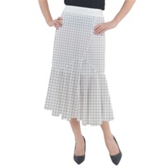 Aesthetic Black And White Grid Paper Imitation Midi Mermaid Skirt by genx