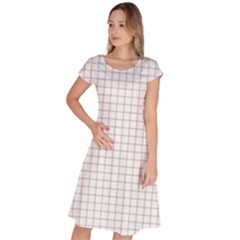 Aesthetic Black And White Grid Paper Imitation Classic Short Sleeve Dress by genx