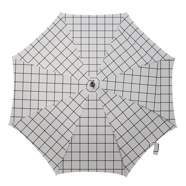 Aesthetic Black and White grid paper imitation Hook Handle Umbrellas (Large)