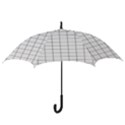 Aesthetic Black and White grid paper imitation Hook Handle Umbrellas (Large) View3