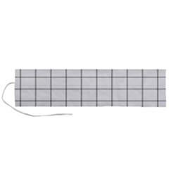 Aesthetic Black And White Grid Paper Imitation Roll Up Canvas Pencil Holder (l) by genx