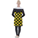 Checkerboard Pattern Black and Yellow Ancap Libertarian Longline Hooded Cardigan View2