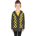 Checkerboard Pattern Black and Yellow Ancap Libertarian Kids  Double Breasted Button Coat View1