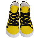 Checkerboard Pattern Black and Yellow Ancap Libertarian Kids  Hi-Top Skate Sneakers View1