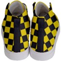 Checkerboard Pattern Black and Yellow Ancap Libertarian Kids  Hi-Top Skate Sneakers View4