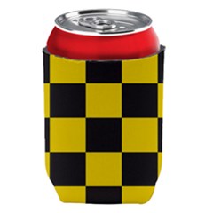 Checkerboard Pattern Black And Yellow Ancap Libertarian Can Holder by snek