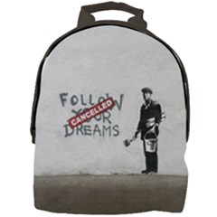 Banksy Graffiti Original Quote Follow Your Dreams Cancelled Cynical With Painter Mini Full Print Backpack by snek