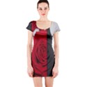 Roses Rouge Fleurs Short Sleeve Bodycon Dress View1