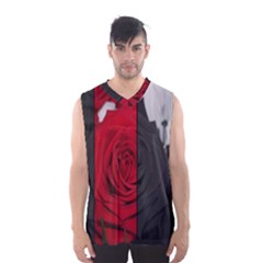 Roses Rouge Fleurs Men s Basketball Tank Top by kcreatif