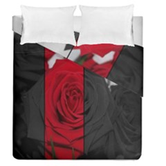 Roses Rouge Fleurs Duvet Cover Double Side (queen Size) by kcreatif