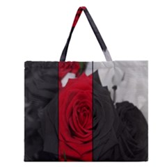 Roses Rouge Fleurs Zipper Large Tote Bag by kcreatif