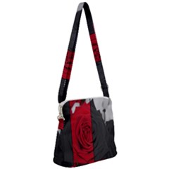 Roses Rouge Fleurs Zipper Messenger Bag by kcreatif