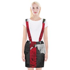 Roses Rouge Fleurs Braces Suspender Skirt by kcreatif