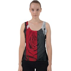 Roses Rouge Fleurs Velvet Tank Top by kcreatif