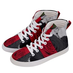 Roses Rouge Fleurs Women s Hi-top Skate Sneakers by kcreatif