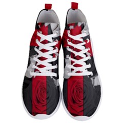 Roses Rouge Fleurs Men s Lightweight High Top Sneakers by kcreatif