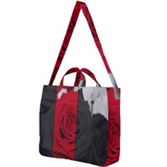 Roses Rouge Fleurs Square Shoulder Tote Bag by kcreatif