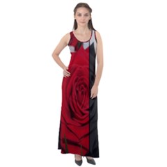 Roses Rouge Fleurs Sleeveless Velour Maxi Dress by kcreatif