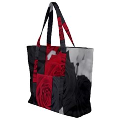 Roses Rouge Fleurs Zip Up Canvas Bag by kcreatif