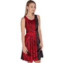 Roses Rouge Fleurs Knee Length Skater Dress With Pockets View3