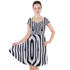 Abstrait Zèbres Taches Cap Sleeve Midi Dress