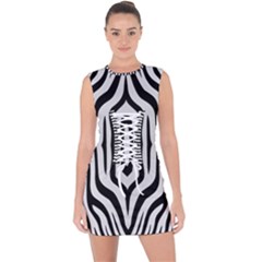 Abstrait Zèbres Taches Lace Up Front Bodycon Dress