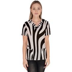 Pattern Zèbres Taches Women s V-neck Scrub Top by kcreatif