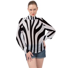 Pattern Zèbres Taches High Neck Long Sleeve Chiffon Top by kcreatif