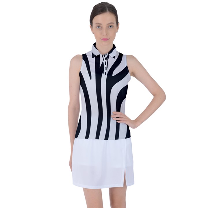 Pattern Zèbres Taches Women s Sleeveless Polo Tee