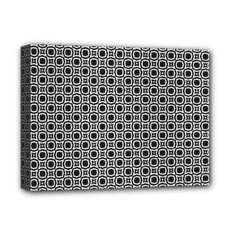 Pattern Formes Ronds Noir/blanc Deluxe Canvas 16  X 12  (stretched)  by kcreatif