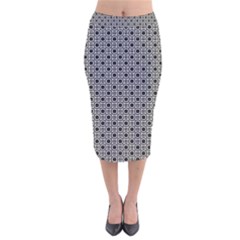 Pattern Formes Ronds Noir/blanc Velvet Midi Pencil Skirt by kcreatif