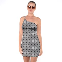 Pattern Formes Ronds Noir/blanc One Soulder Bodycon Dress by kcreatif