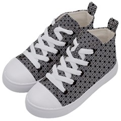 Pattern Formes Ronds Noir/blanc Kids  Mid-top Canvas Sneakers by kcreatif