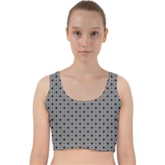 Pattern Formes Ronds Noir/blanc Velvet Racer Back Crop Top by kcreatif