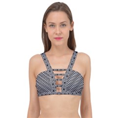 Pattern Formes Ronds Noir/blanc Cage Up Bikini Top